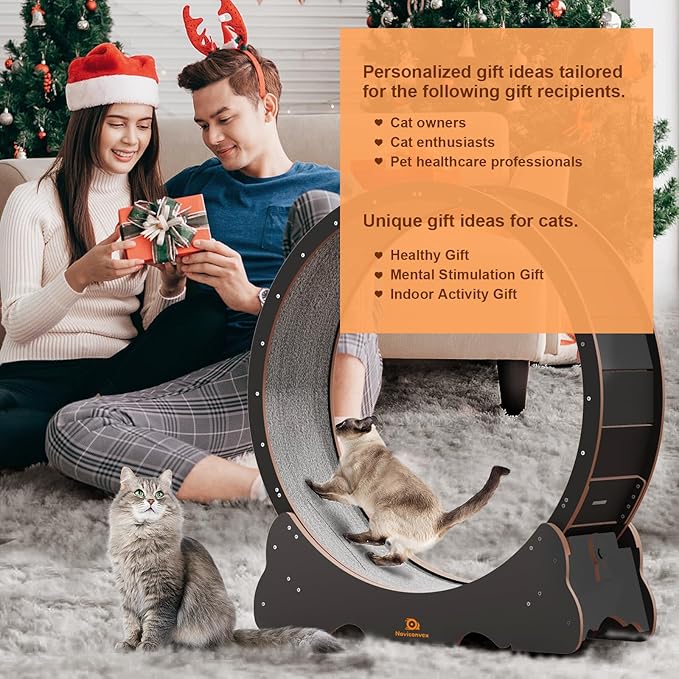 Cat Wheel, 48" XL Large Cats Exercise Running Wheel, Cat Treadmill for Indoor Cats