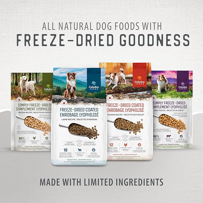 Caledon Farms Freeze-Dried Coated Lamb Recipe Premium Dry Dog Food 7.7lb (Pack of 2)