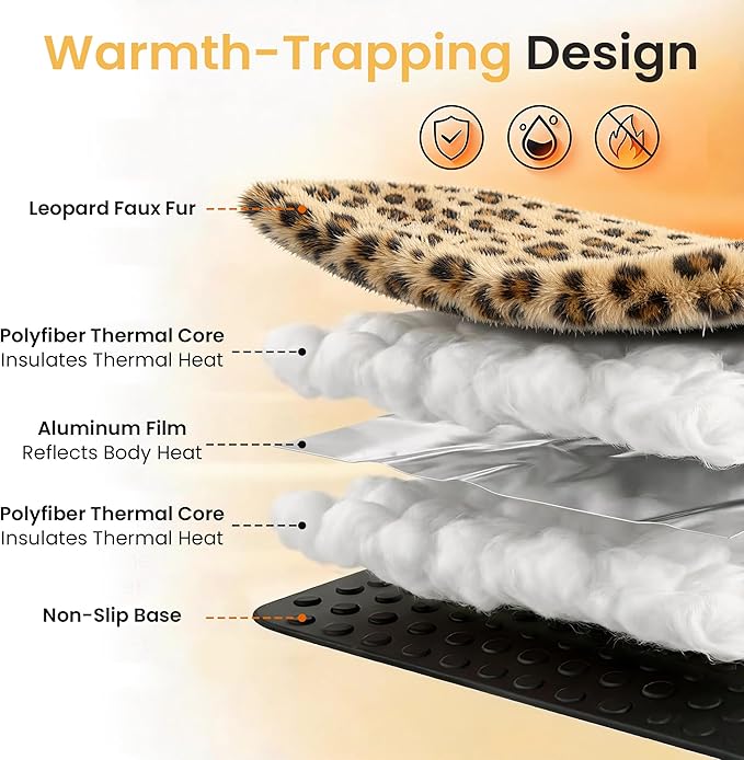 Self Warming Cat Pad for Cats and Small Dogs, Non Electric Thermal Pet Mat, Washable Soft Sleeping Mat with Non Slip Backing, Indoor & Sheltered Outdoor Use, 22 x 18 in, Brown/Black