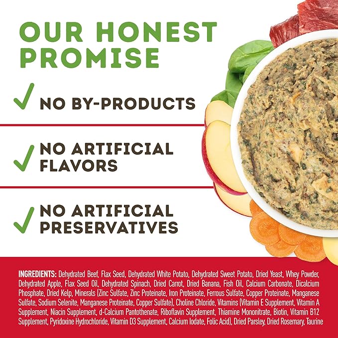 Only Natural Pet MaxBlends Grain Free Beef Recipe Dehydrated Dog Food Formula - High Protein Homemade Stew, Nutrient-Dense Meal for Canine Health - Beef RecipeFlavor - 2 lb Bag (Makes 8 lbs)