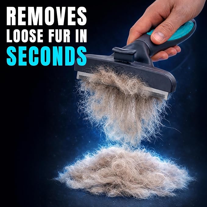deShedding Tool for Medium/Large Cats and Dogs, Long Hair, Removes Loose Hair from Shedding
