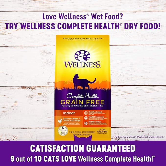Wellness Natural Pet Food Healthy Indulgence Grain Free Wet Cat Food, Morsels Chicken and Turkey, 3 Ounce (Pack of 24)