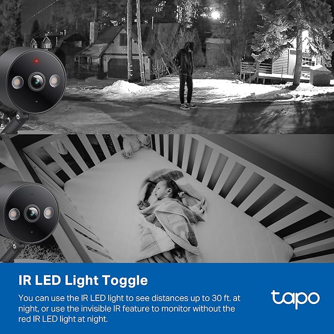 Tapo 2K+ Indoor/Outdoor Wired Security Camera - Person/Pet/Vehicle Detection, Baby Monitoring, Color Night Vision, IP66 Weather Resistant, Subscription-Free Local Storage or Optional Cloud, C121