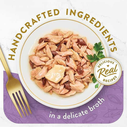 Fancy Feast Purina Appetizers Lickable Grain Free Wet Cat Food Topper Skipjack Tuna Appetizer with Sole - 1.1 oz. Trays,(Pack of 20)