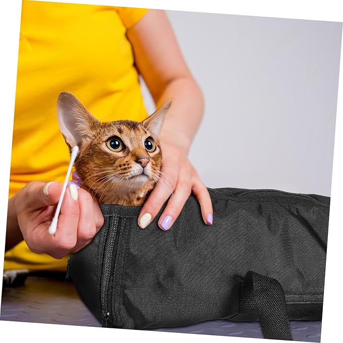 Hemoton Cat Bathing Bag Sturdy Zipper Mesh Cat Holder for Nail Trimming PET Grooming Supplies for Stress-Free Bathing