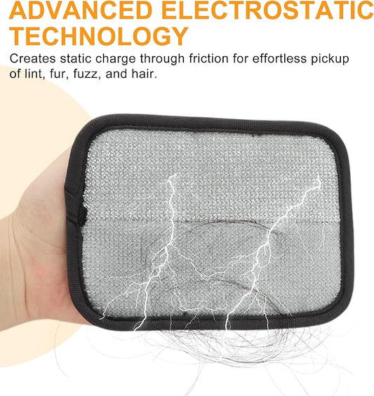 Pet Hair Remover, Electrostatical Cat & Dog Hair Removal Gloves, Reusable Pet Grooming Gloves for Furniture, Fur Removal Tool, Black