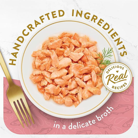 Purina Fancy Feast Appetizers Lickable Grain Free Wet Cat Food Topper Wild Alaskan Salmon Appetizer - (Pack of 10) 1.1 oz. Trays