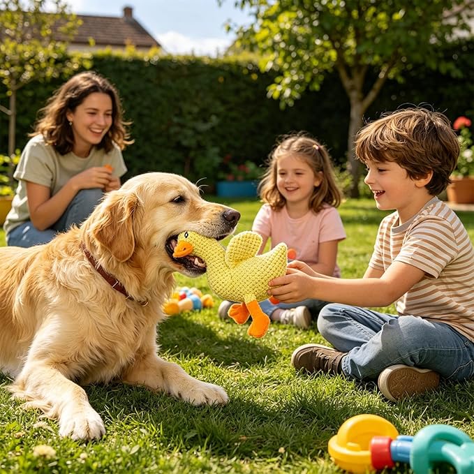Interactive Dog Toys | Soothing Plush Toys with Squeak and Soft Stuffing - Sound Chew Toys for Puppy Games | for Puppies and Small Large Breeds Indoor Outdoor