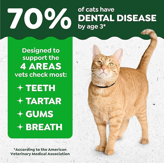 Greenies Cat Treats, Feline Veterinarian-Recommended Adult Natural Dental Treats, Catnip Flavor, 21 oz. Tub
