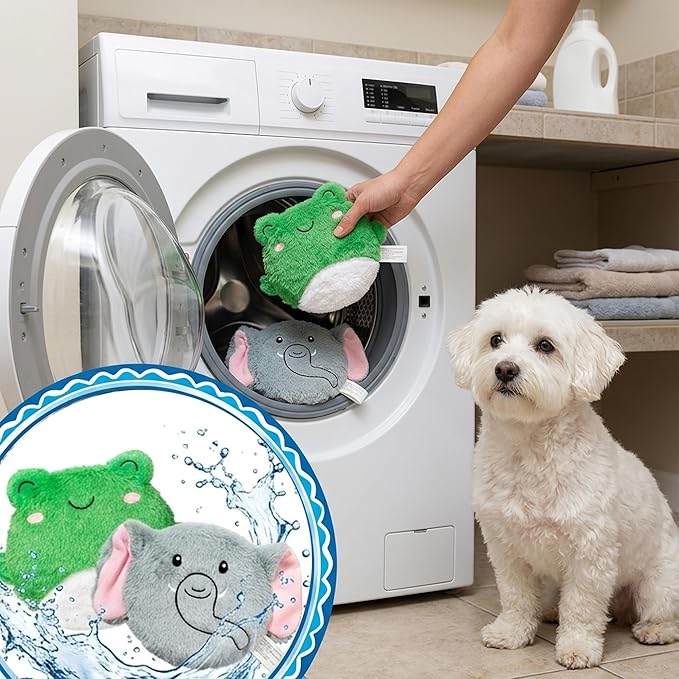 Plush Pet Squeaky Toy - 2Pcs Interactive Stuffed with Squeaker Dog Chew Puzzle Toys for Boredom & Teething, Durable Elephant & Frog Plush Puppies Supplies for for Small Medium Large