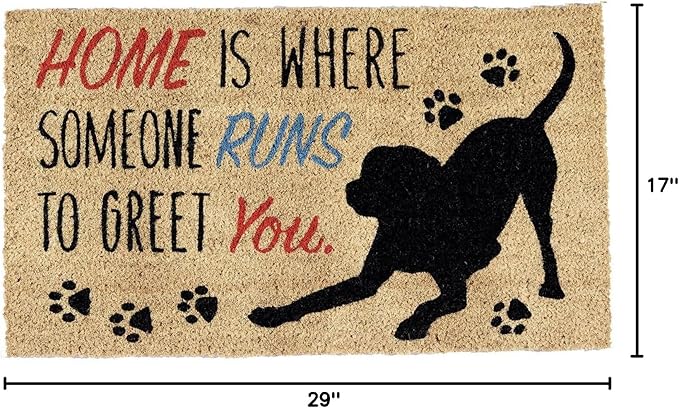 DII Pet Print Collection Natural Coir Doormat, 17x29, Home Dog