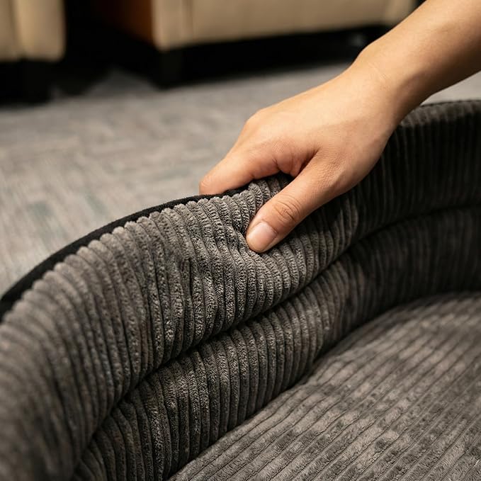 Medium Dog Bed Cat Bed 18x26 Inch, Calming Pet Bed for Small Dogs & Cats, Half-Enclosed Open-Top Velvet Anti-Anxiety Bed, Machine Washable Cozy Snuggle Bed (Black)