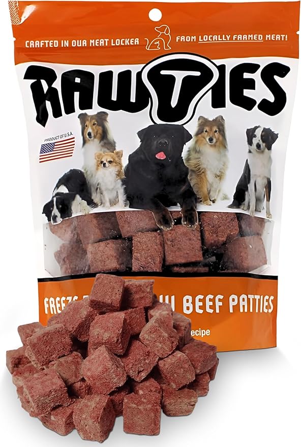 Premium Freeze-Dried Raw Beef Patties for Dogs – 100% USA-Sourced Raw Meat Dog Food – Grain-Free, No Fillers, High Protein Nutrition for Small & Large Breeds, 4 Pack