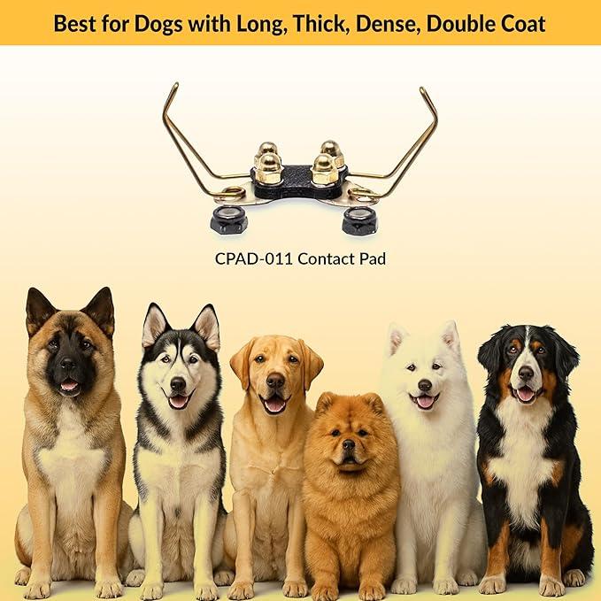 Educator CPAD-011 Receiver Contact Pads ONLY – Fits RX-090, RX-120 & RX-1000 – Winged Ultra Comfort Brass for Long or Thick Coat Dogs – Not Compatible with RX-070 or ME-300