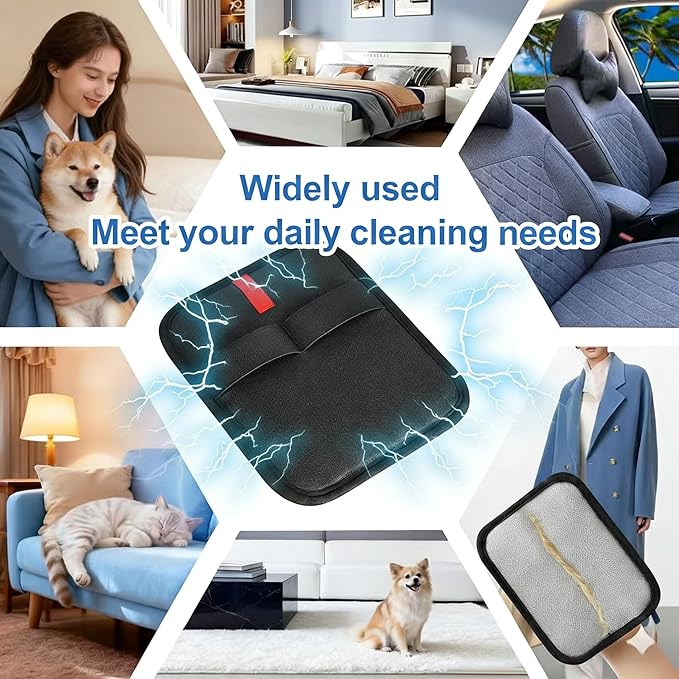 Newly Upgraded Pet Hair Removal Glove for Dogs & Cats, Reusable Electrostatic Pet Hair Glove, Pet Hair Remover Tool on Carpet, Clothing, Laundry, Couch, Car Seat, Black