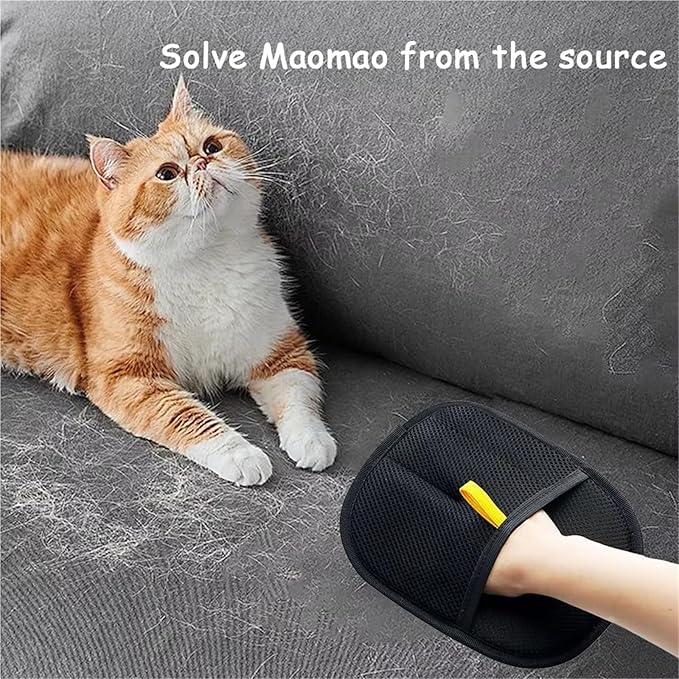 Pet Hair Remover Glove, Double Sided Pet Grooming Gloves for Dogs, Cat Grooming Gloves, Reusable Pet Hair Remover Glove, for Dogs & Cats