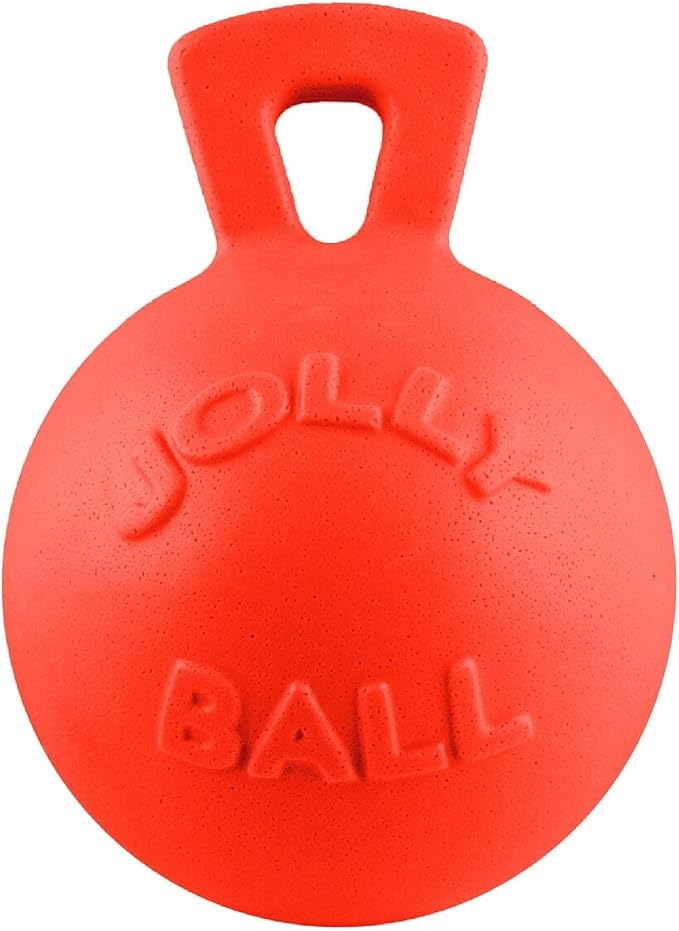 Jolly Pets Tug-n-Toss - Heavy Duty Chew Ball w/ Handle (Blue, 6") for Medium Breeds