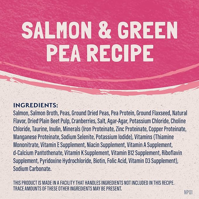Natural Balance Limited Ingredient Salmon & Green Pea Recipe Soft Pate Wet Digestion Cat Food for Sensitive Stomach, 3 oz. (Pack of 24)