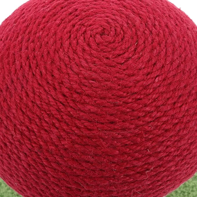 UPKOCH Cat Scratching Post Red Mushroom Small Sisal Vertical Scratcher with Base Sturdy Kitten Claw Board Interactive Indoor Cat for Daily Use