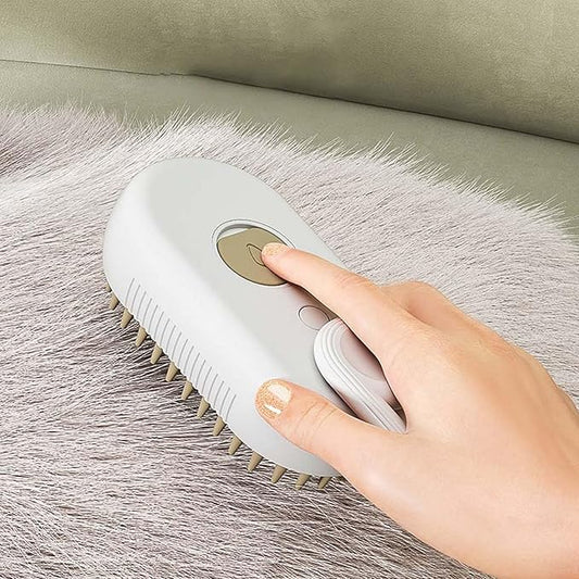 Cat Steam Brush,2025 Upgrade Pet Steam Groomer Comb,Hair Water Brush for Cats Dogs,Multifunctional Hair Removal Comb for Shedding Cat Grooming Kit,Pet Grooming Brushes with Water Spray (white)