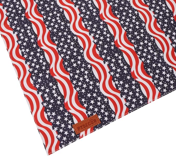 PTDECOR American Flag Dog Bandana, Striped Stars Flag 4th of July Pet Scarf, Premium Durable Fabric, Adjustable Triangle Patriotic Bandanas for Large X-Large Dogs Pets (X-Large)