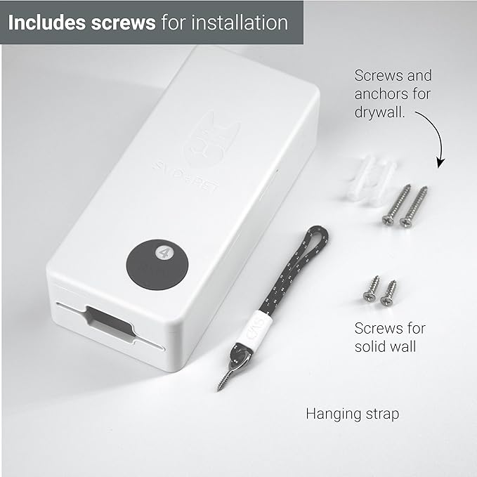 SVD.PET Dog Poop Bag Dispenser, Outdoor or Indoor Pet Waste Bag Dispenser Station, Wall Mount or Hanging with Strap. Easy to Refill Magnetic Cover (White, Dispenser only)