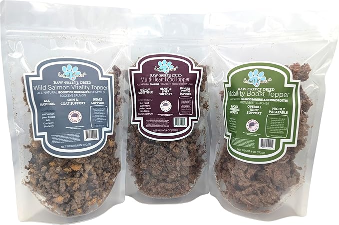 Wild Salmon Blend Raw Food Topper for Cats and Dogs, 6 oz, Natural Omega 3 Boost - 100% USA Made, Natural Dog Food Toppers