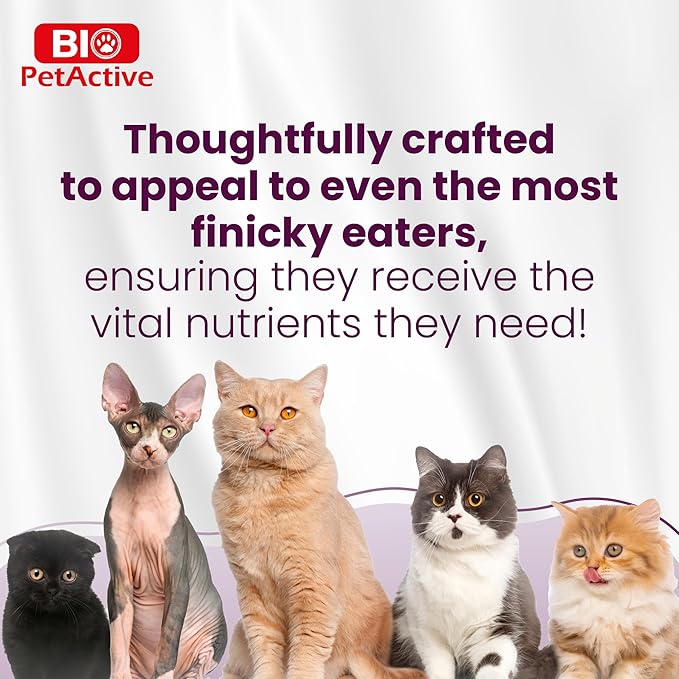 Bio PetActive DermaCAT Skin & Coat Health Supplement Paste for Cats with Biotin, Flaxseed Oil Omega-3, Collagen, Zinc, Prebiotic MOS & Vitamin E – Supports Shiny Coat, Minimize Shedding – 3.38 oz