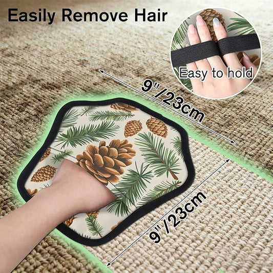 Reusable Pet Hair Removal Glove Pinecone Leaf Magic Brush for Cat & Dog Hair Remover for Car, Sofa, Bedding, Clothes - 9x9 Mitt Washable