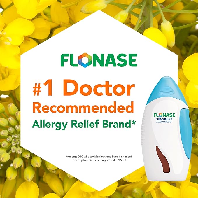 Flonase Sensimist Allergy Relief Nasal Spray for Non-Drowsy, 24-Hour Multi-Symptom Allergy Relief – 60 Sprays
