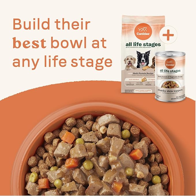 Canidae All Life Stages Wet Dog Food, Chunky Stew Toppers, Multi-Protein & Vegetable Recipe, 12.7 oz. (Case of 6)