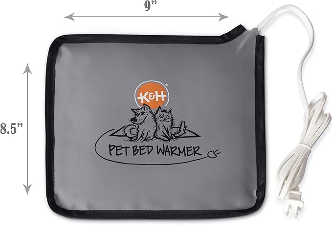 K&H Pet Products Pet Bed Warmer,Turn Any-Pet Bed Into a Heated Cat or Dog-Bed,Waterproof Indoor Heated Warming Pad Insert,Automatic Temperature,Safety Listed - Small 10.25 X 9.25in Gray,(Pack of 12)