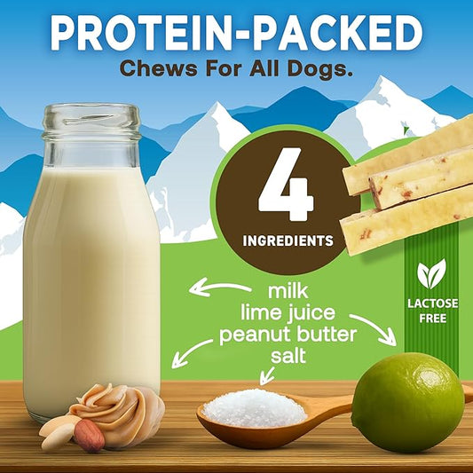 EcoKind Premium Gold Yak Cheese Himalayan Dog Chews, Healthy Dog Treats for Small Dogs, All Natural, High Protein Chew, Peanut Butter, Small - 16 Chews