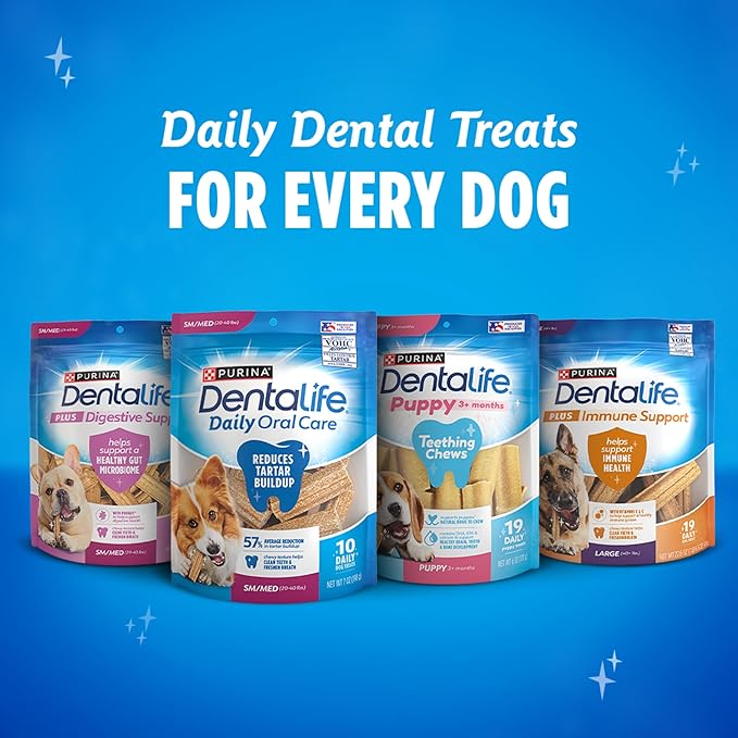 Dentalife Daily Oral Care Dog Treats for Small Dogs 5-20 lbs., Chewy Dental Treat to Freshen Breath and Fight Tartar, Chicken Flavor, 17.1 oz., 58 Chews - 58 ct. Pouch (Pack of 2)