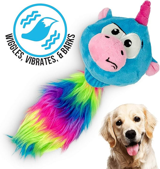 Hyper Pet Doggie Pal Unicorn Interactive Plush Dog Toys (Wiggles, Vibrates, and Barks ā Dog Toys for Boredom and Stimulating Play)