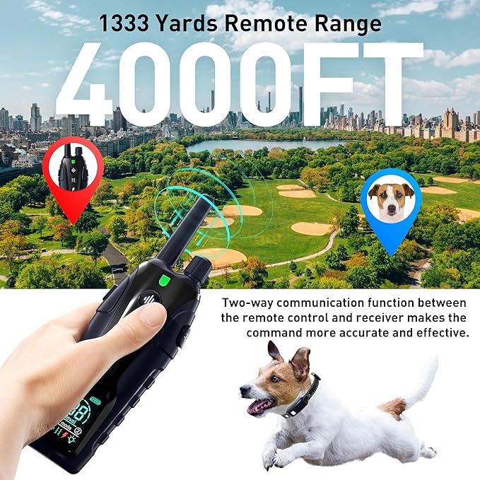 Remote Only for RS3 Dog Training Collar, Remote for Dog Shock Collar with Flashing Light for Night Walks 4000FT Dog Training Remote