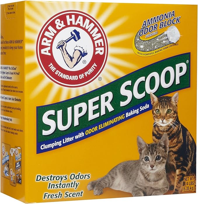 Arm & Hammer Baking Soda Clumping Litter, Fresh Scent, 14 lbs (6.35 kg)