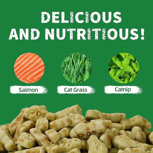 Just Try 13.4 OZ Cat Grass Treats Hairball Control + 8 OZ Freeze Dried Cat & Dog Food Toppers Chicken Egg Yolk Antarctic Krill
