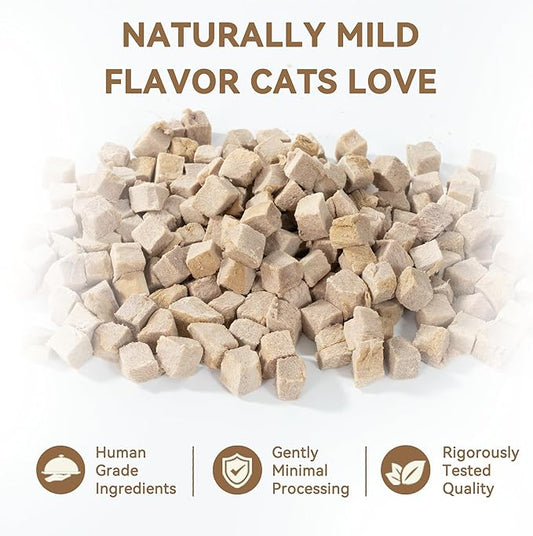 Freeze Dried Duck Cat Treats 4 oz- Single Ingredient, Grain-Free, Gluten-Free, Filler-Free Freeze Dried Raw Cat Food Topper