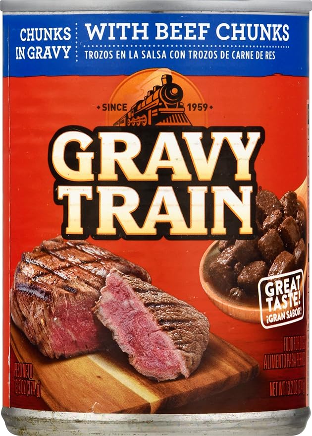 Gravy Train, Canned Dog Food with Beef Chunks, 13.2 Ounce