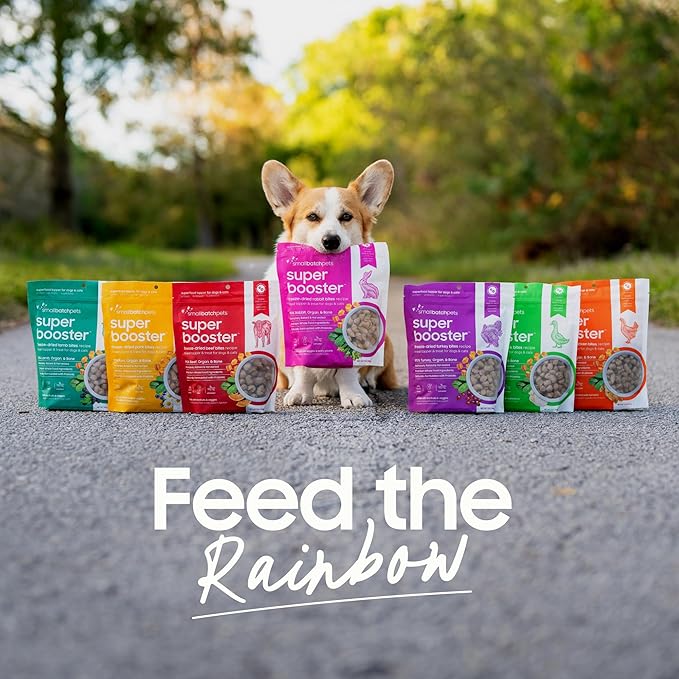 Smallbatch Freeze Dried Dog Treats, Superfood Food Topper Chicken Bites for Dogs & Cats, Probiotics, Organic Ingredients, High Protein, Grain Free Healthy Treat Food Topper, Made in the USA, 18 oz Bag