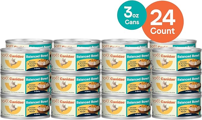 Canidae Balanced Bowl Wet Cat Food, Chicken & Pumpkin Recipe, 3 oz. (Case of 24)