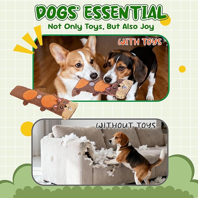Dog Toys for Aggressive Chewers: 2 Pack Interactive Dog Toys for Boredom and Teething, Snuffle Mat for Dogs Squeaky Chew Toy for Small, Medium Breed to Keep Them Busy