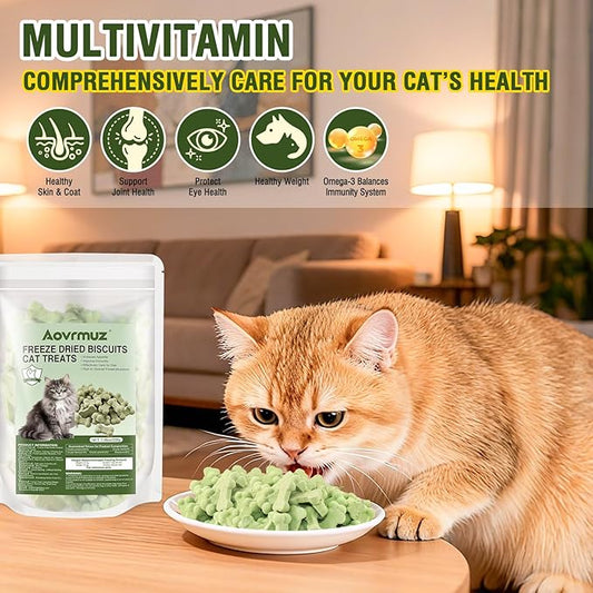 Natural Salmon Freeze-Dried Crunchy Chicken Cat Treats – Ideal for All Cat Breeds, No Additives