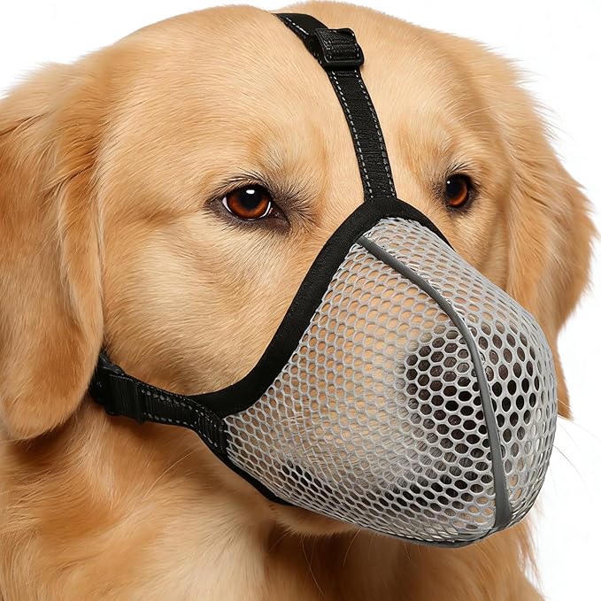 Dog Muzzle,Reflective Adjustable Pet Supplies - Anti-Bite Soft Muzzle for Dogs | for Small Medium Large Puppy Stop Scavenging Grooming Barking Vet Visit
