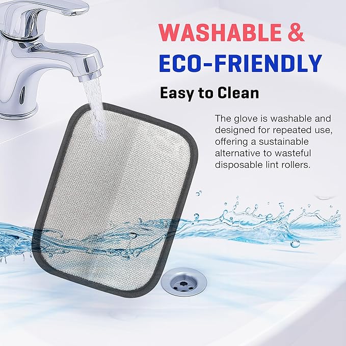 Pet Hair Remover Gloves for Cats & Dogs, Electrostatic Pet Hair Removal Gloves Brush for Pets Hair, Upgraded Animal Fur Removal Tool, Reusable Cats & Dogs Grooming Gloves for Hair Removal (2)