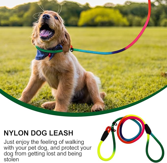 Colorful Dog Walking Leash Dog Traction Strap Nylon Pet Leash Outdoor Portable Puppy Pulling Rope Reflective Pet Supply Walking and Training