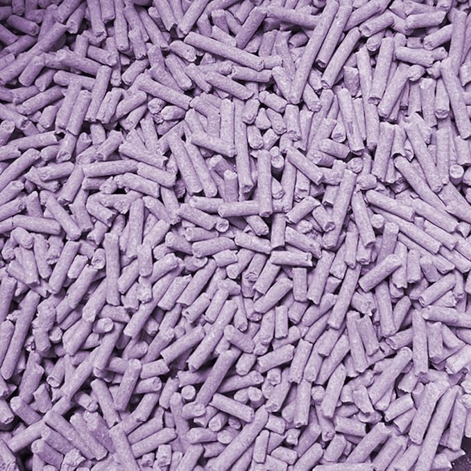 Premium Pea Husk Scented Cat Litter for Happy and Healthy Cats. (15 lbs)(Lavender)