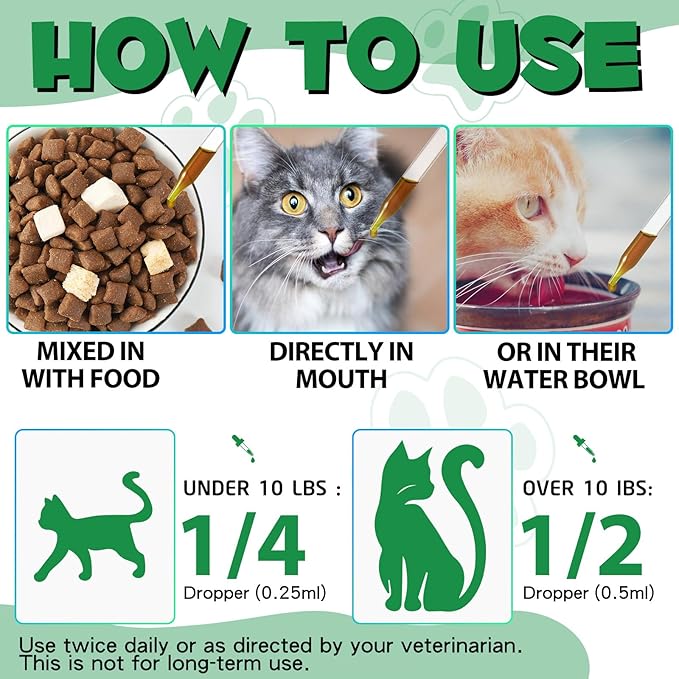 2Packs Specifically Formulated for Cats, Cats Natural Broad Spectrum Treatment Intestinal Defense with Probiotic,Herbal Cleanse, Digestive Support for All Cat Breeds, Gut Health, Puppy & Kitten