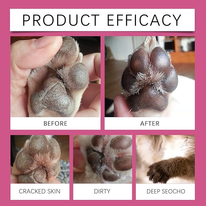 Paw Pad and Nose Balm, Deep Moisturizing Pet Care Formula, Skin-Friendly Protection for Dogs and Cats, Pink, 50g/1.76oz
